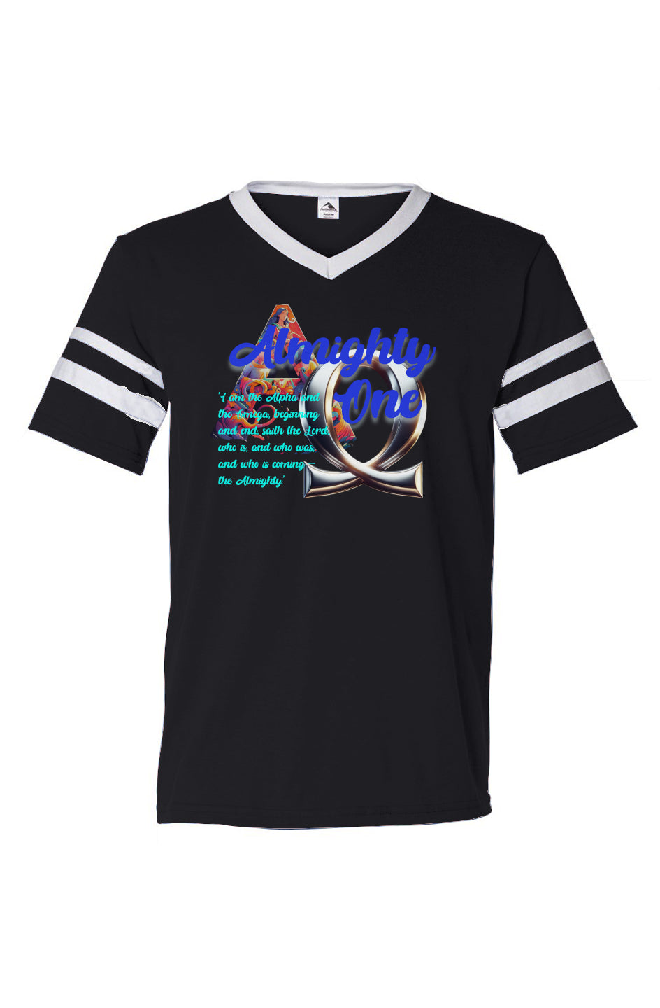 Alpha & Omega V-Neck Striped Sleeves Jersey