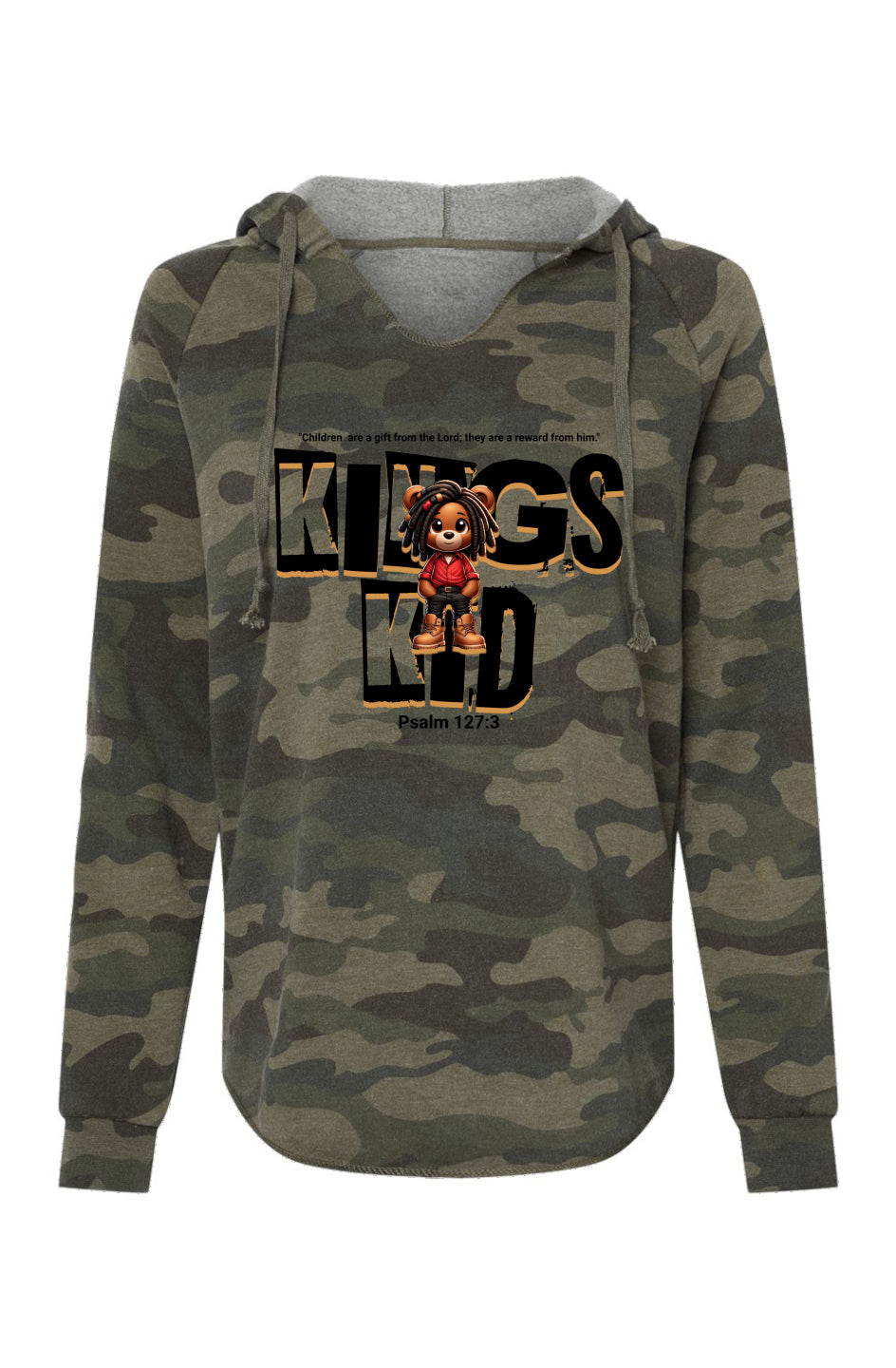Womens Lightweight Camo Hooded Sweatshirt