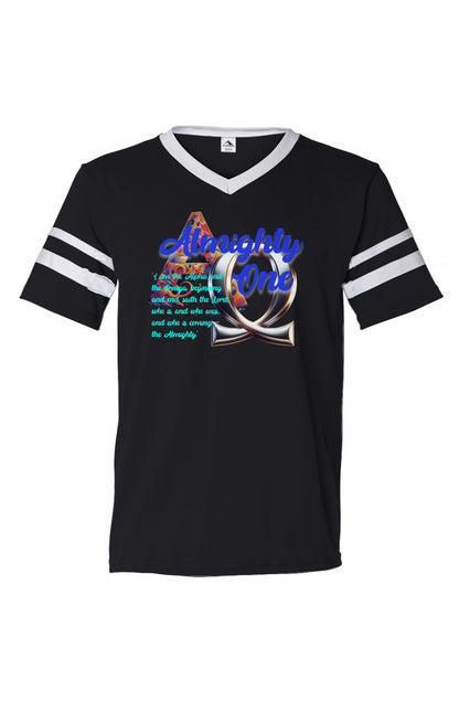 Alpha & Omega V-Neck Striped Sleeves Jersey